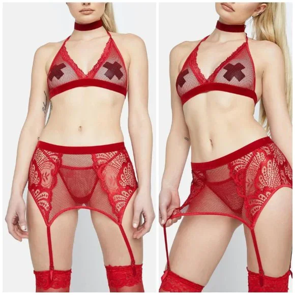 sexy lingerie for anniversary Women Sexy Lingerie Set Sheer Mesh Bra with Fringe Trim Exotic Underwear  for Anniversary Occasions main image 0
